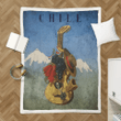 Chile Guitar Landscape - Travel World Retro Sherpa Fleece Blanket