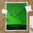 Honolulu Synthwave Map - Synthwave City Map Sherpa Fleece Blanket