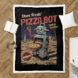 Pizza Bot - Retro Robots Sherpa Fleece Blanket