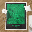 Madrid Spain Synthwave Map - Synthwave City Map Sherpa Fleece Blanket