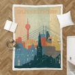 dusseldorf city retro - Cityscape Retro Sherpa Fleece Blanket