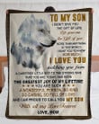 How Much I Love You White Wolf Mom Gift For Son Sherpa Blanket