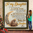To My Daughter - I Hope You Believe In Yourself Sunflower Bear Blanket