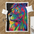 colorful lion on pop art - Pop Art Sherpa Fleece Blanket