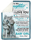 Wolf Art Dad Gift For Daughter Love You For The Rest Of Mine Sherpa Blanket