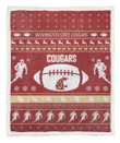 Washington State Cougars Ncaa Ugly Christmas Fleece Blanket Custom Blankets Large Size 60x80 Inches Blanket2001