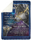 Wolf Lightning Grandma Gift For Grandson Believe In Yourself Sherpa Blanket