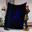 FamilyGater Blanket - Hawaii Octopus KaKau Polynesian Premium Blankets - Blue - AH - J4C
