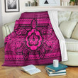 FamilyGater Blanket - Hawaiian Turtle Polyensian Tribal Premium Blankets Pink AH - J7C