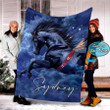 Native American Galaxy Strong Horse Customized Name Fleece Blanket #49v
