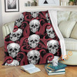Red Octopus Skull Pattern Premium Fleece Blanket