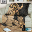 FamilyGater Blanket - Hawaii Turtle Premium Blankets Polynesian Hibiscus Art Gold - AH - JRC