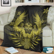 FamilyGater Blanket - Hawaiian Owl Hibiscus Plumeria Polynesian Premium Blankets - Yellow - AH - J4C