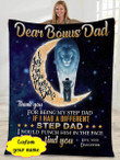 Gift for dad - Lion thank you for being my bonus dad - Father's day gifts | 3D Print Fleece Blanket