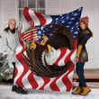 American Bald Eagle Shield Flag Clh2612009F Sherpa Fleece Blanket