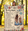 To My Mom Heart Love Daughter Fleece Blanket