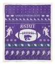 Kansas State Wildcats Ncaa Football Ugly Christmas Fleece Blanket Custom Blankets Large Size 60x80 Inches Blanket2024