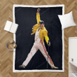 Freddie Mercury on Stage - Skintone Wpap Pop Art Sherpa Fleece Blanket