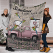 Hummingbird Sometimes I Just Look Up Smile And Say I Know That Was You Memorial Fleece Blanket Sherpa Blanket