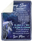 Just Do Your Best With The Heart Of A Wolf Mom Gift For Son Sherpa Blanket