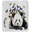 Butterfly Panda Sherpa Fleece Blanket Rruq