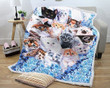 Cute Cats Love Flower Gs-Kl1810At Fleece Blanket