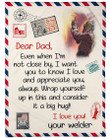 Dad Blanket, Gift For Dad, Even When I'M Not Close By, I Want You To Know I Love And Appreciate You Welder Fleece Blanket