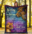 To My Son Lion Yw1301066Cl Fleece Blanket