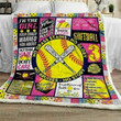 Live Love Softball Fleece Quilt Blanket Personalized Customized Home Bedroom Decor Gift