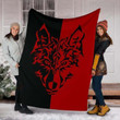 Red Wolf Tribal Sherpa Fleece Blanket Icfj Bubl