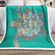 Ornamental Turtle Sherpa Fleece Blanket Rr