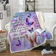 Purple Butterfly God In My Heart Sherpa Fleece Blanket Yk