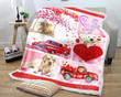 Golden Retriever Valentine Gs-Nt0402Tt Fleece Blanket