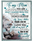 To My Mom You Are The World Wolf Kl0709022Cl Fleece Blanket