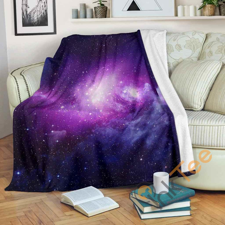 Purple Starfield Galaxy Space Premium Fleece Blanket