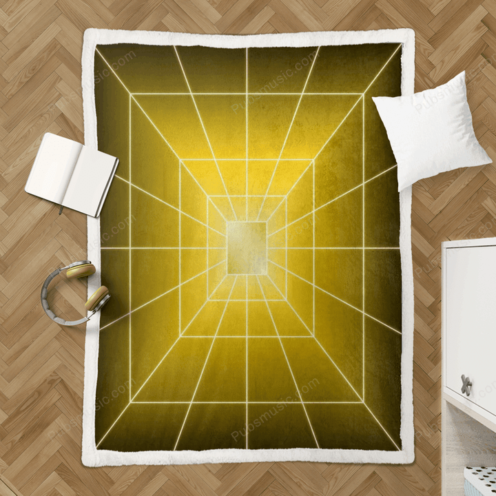 Yellow Rectangle Dark - Retro Yet Futuristic Sherpa Fleece Blanket