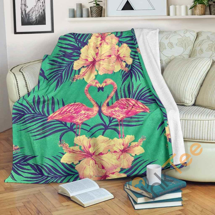 Hawaii Tropical Paradise Pattern Premium Fleece Blanket
