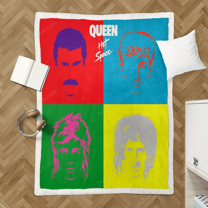 Queen Hot Space - Music Sherpa Fleece Blanket