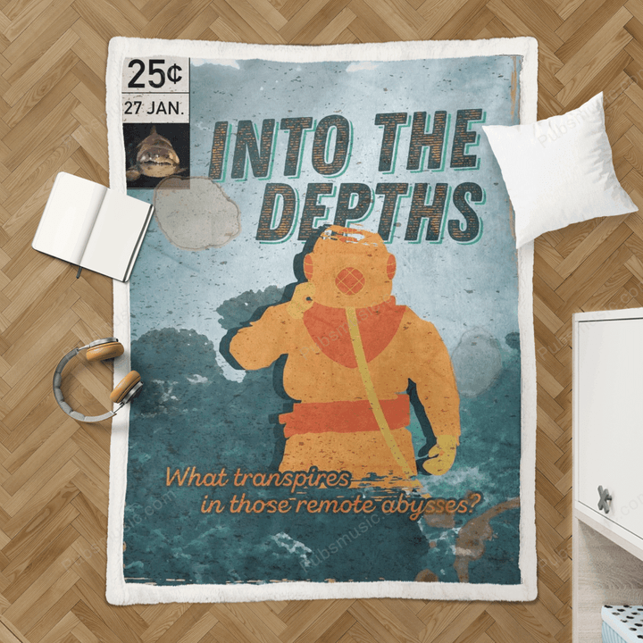 Into the depths - Vintage Comics Sherpa Fleece Blanket