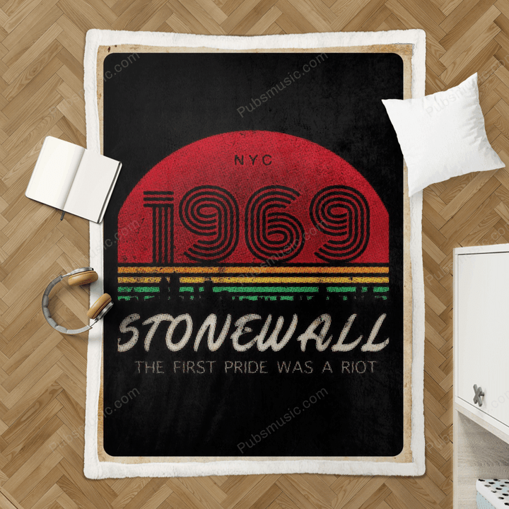 Retro Vintage Stonewall  - Pride Sherpa Fleece Blanket