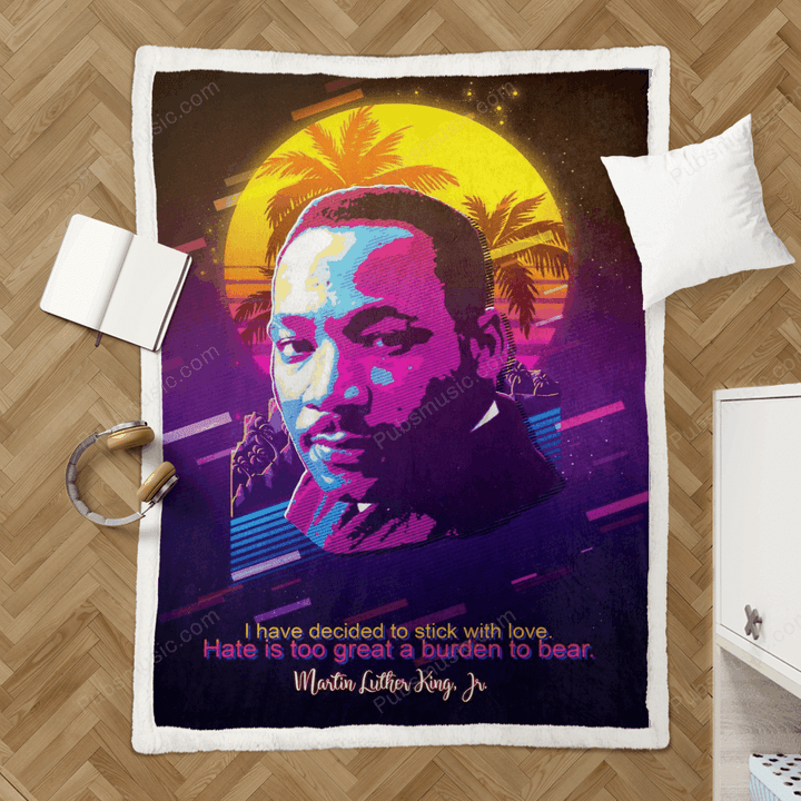 Martin Luther King  Jr - Retro Quote 80S Sherpa Fleece Blanket