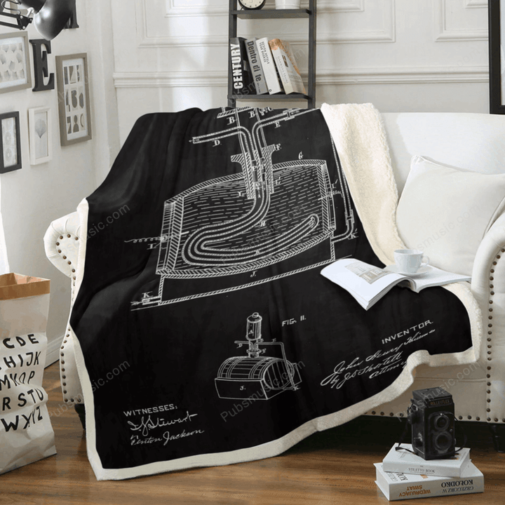 1880 Liquor Apparatus Art  - Patent Kitchen Food Cafe Sherpa Fleece Blanket