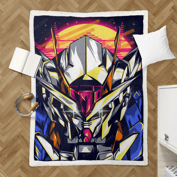 Gundam - Retro Style Sherpa Fleece Blanket