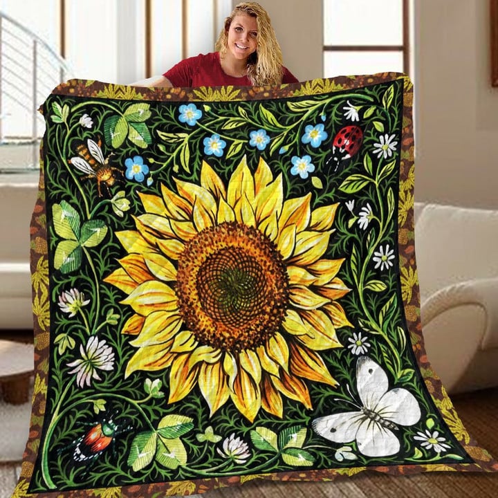 Sunflowers KJ6 NNQ131098 3D Customized Sherpa Fleece Blanket