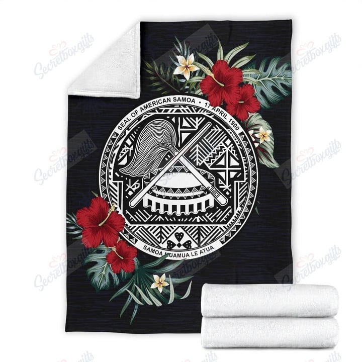American Samoa Hibiscus Coat Of Arms Th1709449Cl Fleece Blanket