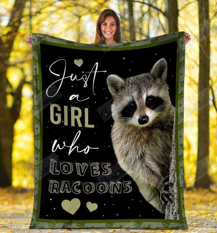 Just A Girl Who Loves Raccoons Raccoon Gs-Cl-Ml1101 Fleece Blanket