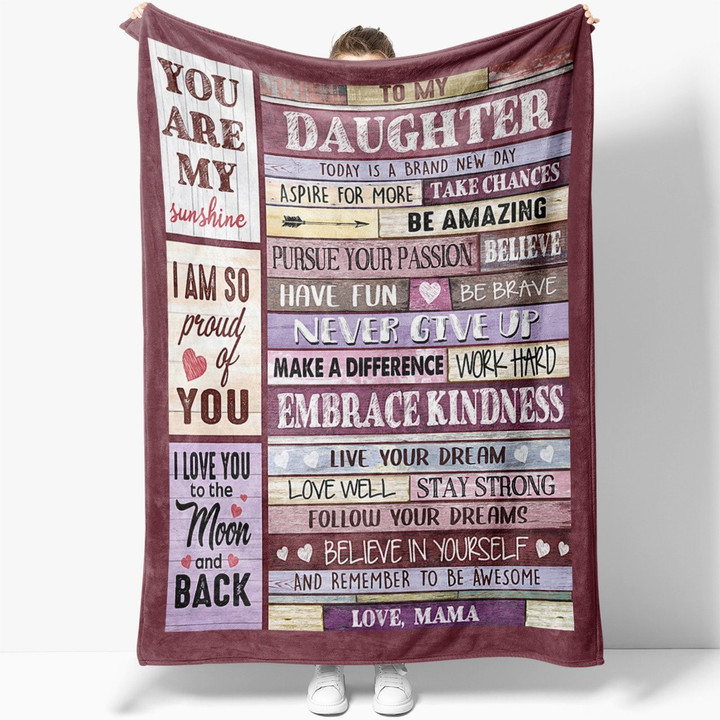 Blanket Christmas Birthday Gift Ideas For Daughter From Mother Mom Daughter Today Is A Brand New Day Family Cozy Fleece Blanket, Sherpa Blanket