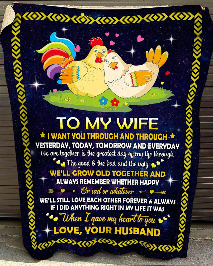 Chicken Gift For Wife I Gave My Heart To You Fleece Blanket