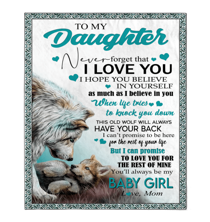 Wolf Blanket - To My Daughter Never Forget That I Love You - From Mom - Custom Blanket