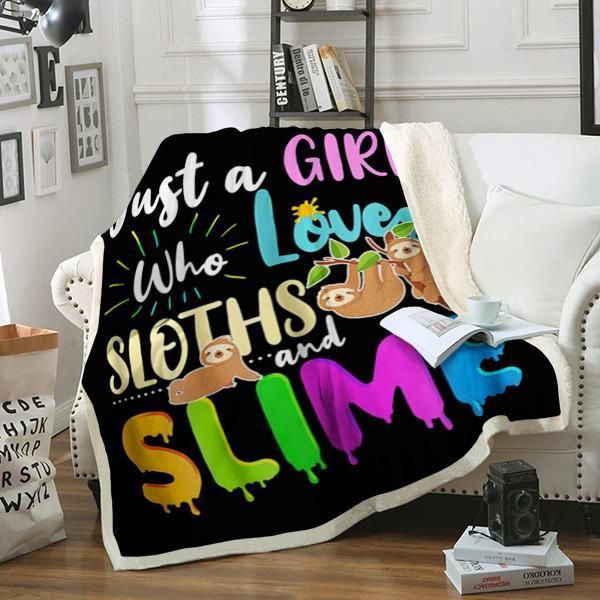 Sloth Just A Girl CLH2412473F Sherpa Fleece Blanket
